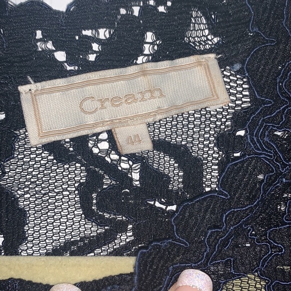 Cream Royal Blue Laced Top - Picture 5 of 7